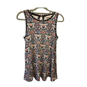 LOFT MULTICOLOR FLOR TUNIC SIZE MEDIUM SLEEVELESS RELAXED FIT